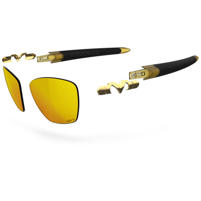 Version 5.2 Tackle Box - Matte-Max Amber / Matte Black / Matte Gold / Gold Plasmachromatic Polarized