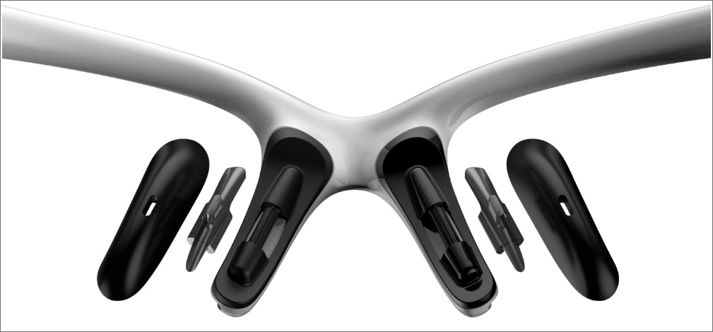 Adjustable nose piece system designed for different nose sizes and
provides a secure, non-slip fit.